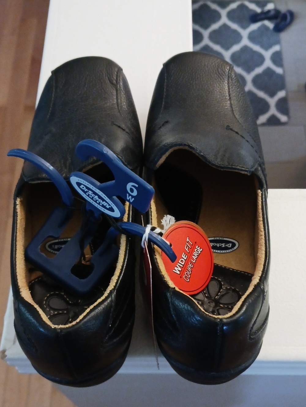 Brand New Dr. Scholl's Womens  Black Wide Fit Slip-On Dress Shoes. Genuine Leath